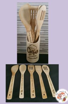 Lot de 5 spatules de cuisine et leur support