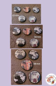 Lot de 5 badges Indochine No Name