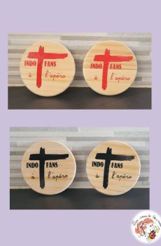 Lot de 4 sous verres Indochine