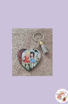 Porte clé Coeur Indochine Alice et June