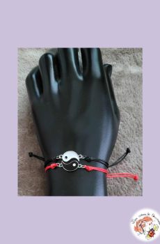 Lot de 2 bracelets Ying et Yang