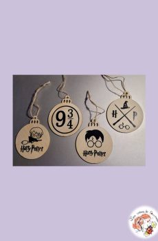 Lot de 4 boules de Noël Harry Potter