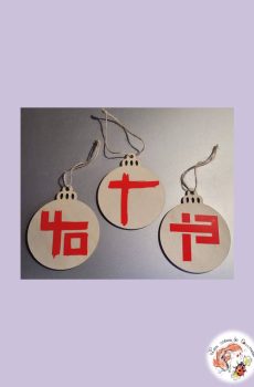 Lot de 3 boules de Noël Indochine