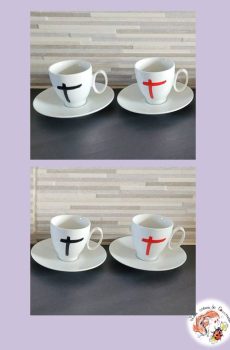 Lot 4 tasses Indochine