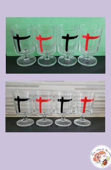 Lot de 8 verres Indochine