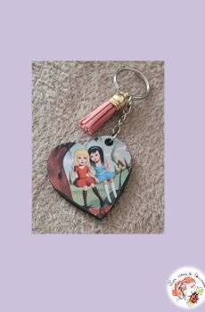 Porte clé Coeur Indochine Alice et June