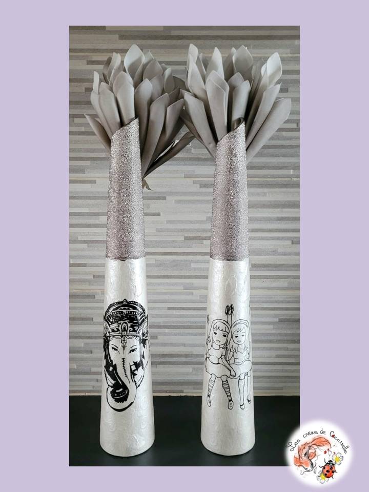 Lot de 2 soliflores Indochine