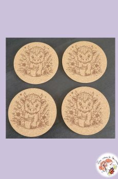 Lot de 4 sous verres Vache