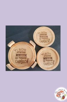 Lot de 6 sous verres Apéritif et leur support