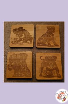 Lot de 4 sous verres Boxer