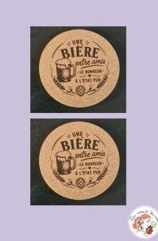 Lot de 2 sous verres Bière