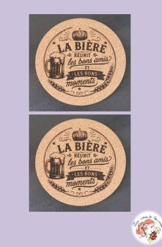 Lot de 2 sous verres Bière