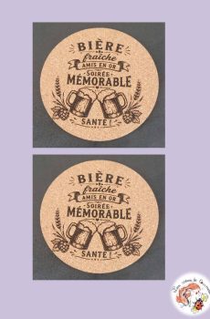 Lot de 2 sous verres Bière